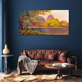 Skleneny obraz Maľovanie stromov vody