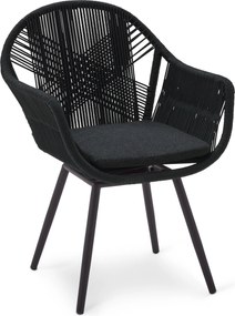 Otočná záhradná stolička s textilným krížovým výpletom