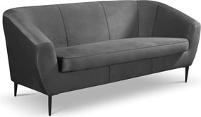 Trojmiestna pohovka Olivio, stredne šedá zamatová látka