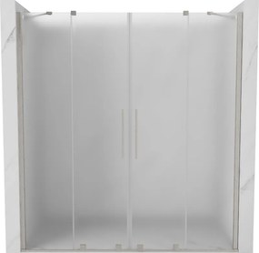 Mexen Velar Duo, posuvné sprchové dvere do otvoru 180 cm, 8mm sklo námraza, brúsená oceľ, 871-180-000-32-97