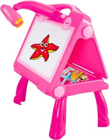 LEAN Toys Tabuľa so stojanom a projektorom na kreslenie 4v1 49 cm