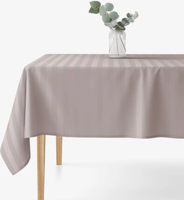 Goldea hranatý damaškový obrus - sivohnedé prúžky so saténovým leskom 100 x 140 cm