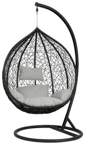 Závěsné houpací křeslo Houseland Luna XL černé