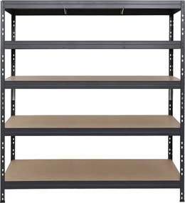 Kovové regály RIVET PRO 180x150x45 DTD drevotrieska 5 úrovní antracitová sivá