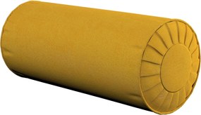 Valcový vankúš so záhybmi farba produktu žltá látka zapletaná