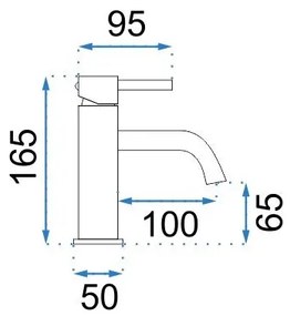 REA-B4101 - Umývadlová batéria LUNGO 16,5 cm lesklý chróm