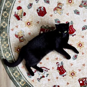 Villeroy & Boch, Kusový koberec Villeroy & Boch Toy's delight so strihaným vlasom 106218 Green, Multicolor kruh, 200x200 (priemer) kruh, zelená, obývacia izba