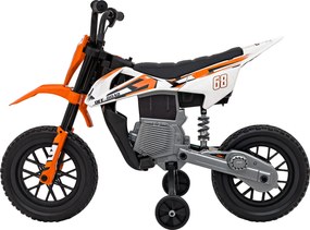 Ramiz PANTONE 361C Detská motorka na batérie oranžová + audio panel + pomalý štart + EVA kolesá