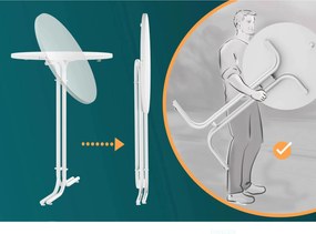 Cateringový skladací barový stôl Ofelie 80 cm biely