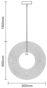 Drevený luster na lanku 1xE27/60W/230V priemer 50 cm masív/dyha/kaučukovník