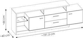 TV stolík Meolo, 191,5 cm, dub cremona/béžový kašmír