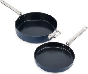 Panvice Space s ochrannými vložkami 24 cm + 28 cm sýto modré 3 diely