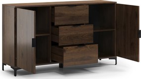 Komoda LANA 04 Elegantný orech -STOJACA KOMODA 2-DVEROVÁ SO ZÁSUVKAMI