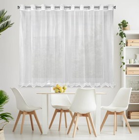 ZÁCLONA NA KRÚŽKOCH ELLIE 350X145 CM BIELA