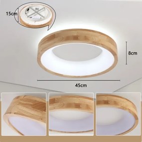 Brilagi-LED Drevené stropné svietidlo FALCON WOOD LED/30W/230V 3000/4000/6000K 45 cm