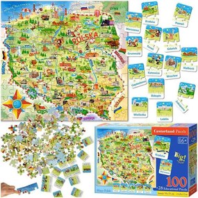 KIK CASTORLAND Náučná puzzle mapa Poľska