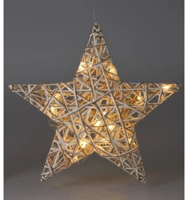 Vianočná LED hviezda Greyse sivá, 40 cm