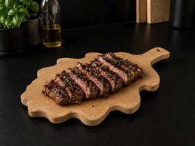 AMADEA Drevená doštička v tvare dubového listu, masívne drevo, 27x15,5 cm