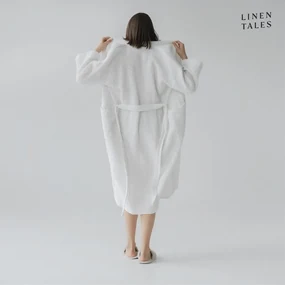 Biely župan veľkosť L/XL Honeycomb - Linen Tales