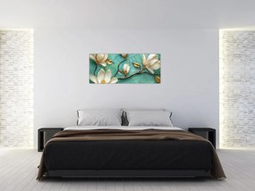 Obraz - 3D magnólia (120x50 cm)