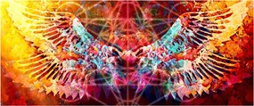 Obraz - Merkaba s krídlami, abstrakcia (120x50 cm)