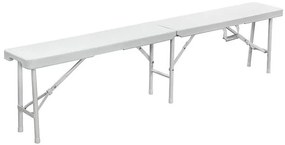 Skladacia kempingová lavica biela