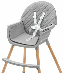 Baby Mix Jedálenská stolička Freja drevená, sivá