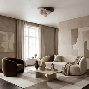 Stropné svietidlo FLAT 3xE27/15W/230V 55x60 cm béžová/krémová/hnedá