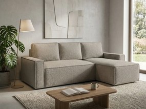 Rozkladacia obojstranná sedacia súprava do L SMART BOUCLE 232x143 cm, sivobéžová
