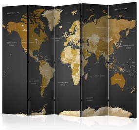 Artgeist Paraván - Room divider - World map on dark background