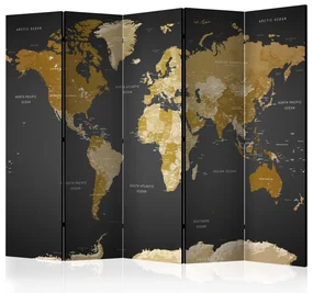 Artgeist Paraván - Room divider - World map on dark background