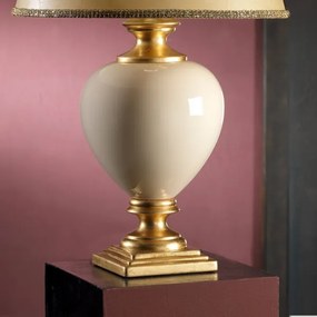 ONLI - Stolná lampa AMADEUS 1xE27/15W/230V 72 cm béžová/zlatá