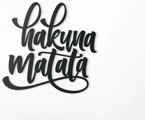drevko Nápis na stenu Hakuna matata Rozmer obrazu: 40,5 x 41,5 cm, Farba dekorácie: Čierna