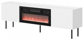 TV Stolík/skrinka s krbom Gretzo 180 2D, Farby: biela