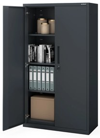 Kovová skriňa MEGAN – antracitová, bez zásuvky, 160 cm