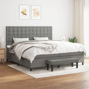 Boxspring posteľ s matracom tmavosivá 200x200 cm látka 3136942