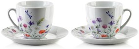 Mondex Porcelánová šálka s podšálkou Joy Dragonfly 250 ml sada 6ks