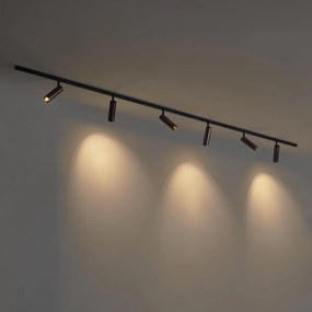 Moderný koľajnicový systém so 6 bodovými svetlami tmavý bronz 1-fázový - Slimline Uzzy