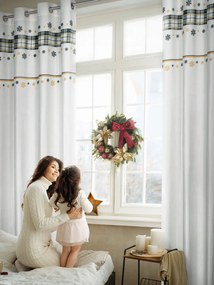 VIANOČNÝ ZATEMŇOVACÍ ZÁVES NA KRÚŽKOCH ANGEL 140X250 CM BIELA