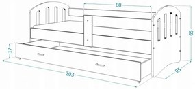 GL Detská posteľ Hana Biela Variant veľkosť postele: 140x80