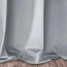 Strieborný zamatový záves na krúžkoch PIERRE 140X250 cm