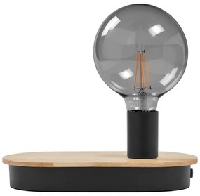 Ledvance - Dotyková stolná lampa s USB konektorom DECOR WOOD 1xE27/8W/230V