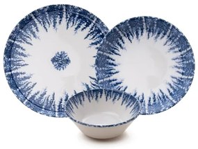 12-dielna jedálenská súprava, biela/modrá, porcelán