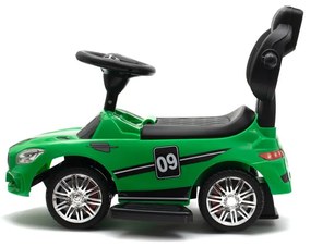 Detské odrážadlo so zvukom a vodiacou tyčou Baby Mix RACER zelené