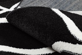 Okrúhly koberec HAMPTON Rosa ruža, kvety čierny