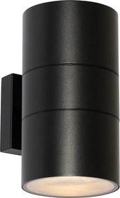 Moderné vonkajšie nástenné svietidlo čierne 2-žiarovkové AR111 IP44 - Duo