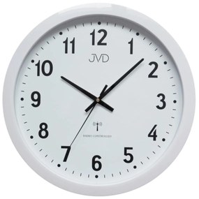 rádiom riadené plastové hodiny JVD RH652 biele