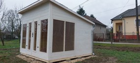 Drevený domček PAMPA s pultovou strechou - Premium, farba natur, (3,2 × 3,2 m), R_PAMPA2 - domceknazahradu.sk