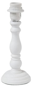 Biela drevená noha k lampe s patinou - Ø 10 * 26 cm