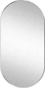 Nástenné zrkadlo Josie 50x100 cm, strieborné oválne%
